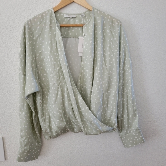 Vince Abstract Dot Silk Blend Blouse M - Picture 3 of 12